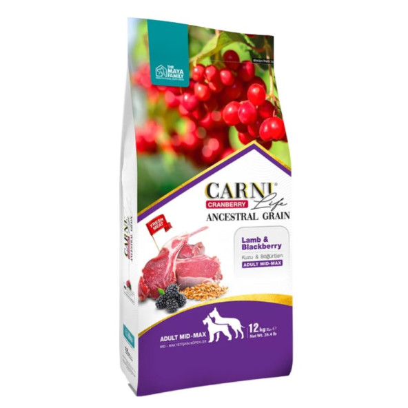 4009 - CARNI LIFE CRANBERRY DOG ADULT ΑΡΝΙ & ΜΥΡΤΙΛΟ MEDIUM-MAXI 12kg - Pet shop Petsite.gr - Διάφορα
