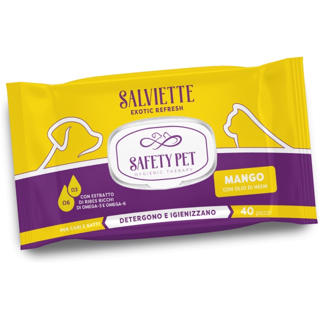 4280 - ΥΓΡΑ ΜΑΝΤΗΛΑΚΙΑ EXOTIC MANGO 40τμχ SAFETY PET - Pet shop Petsite.gr - Διάφορα