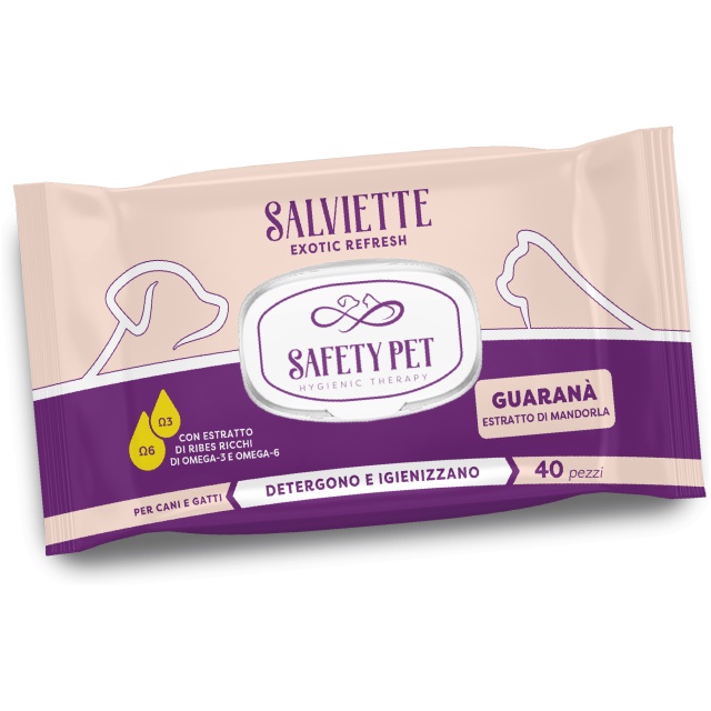 4303 - ΥΓΡΑ ΜΑΝΤΗΛΑΚΙΑ EXOTIC GUARANA 40τμχ SAFETY PET - Pet shop Petsite.gr - Διάφορα