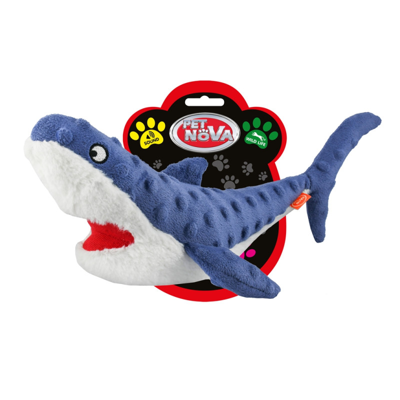 444421 - ΛΟΥΤΡΙΝΟ PLUSH SQUEAKING ΚΑΡΧΑΡΙΑΣ 35cm - Pet shop Petsite.gr - Nova