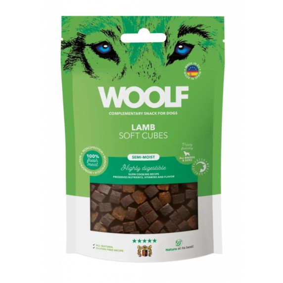 49206 - WOOLF LAMB SOFT CUBES MONOPROTEIN 100gr - Pet shop Petsite.gr - Woolf