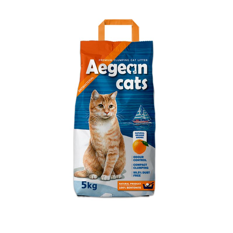 52002 - AEGEAN CAT ΑΜΜΟΣ ΓΑΤΑΣ ΠΟΡΤΟΚΑΛΙ 5kg - Pet shop Petsite.gr - Διάφορα