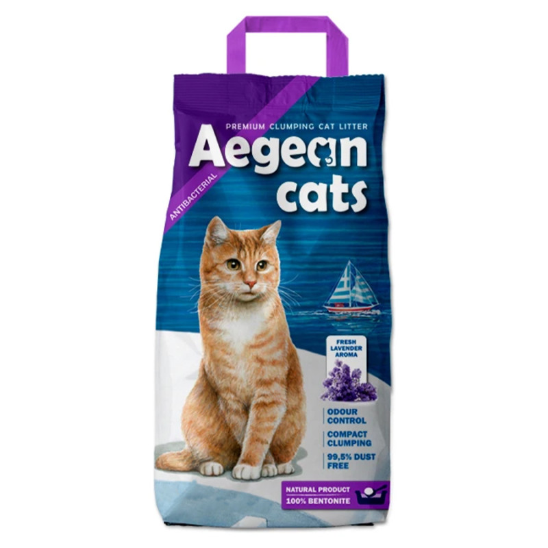 52003 - AEGEAN CAT ΑΜΜΟΣ ΓΑΤΑΣ LAVENDER 10kg - Pet shop Petsite.gr - Διάφορα