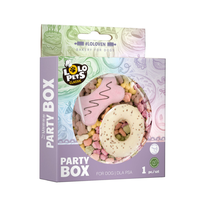 61272 - ΤΟΥΡΤΑ ΣΚΥΛΟΥ PARTY BOX 430gr LOOLO PETS - Pet shop Petsite.gr - Lolo Pets