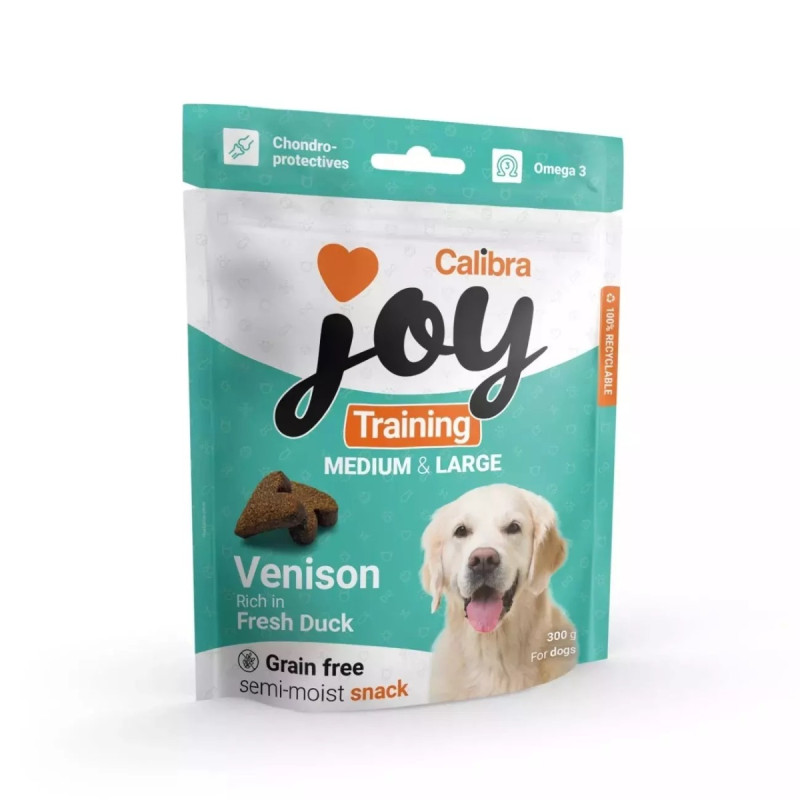 701488 - ΛΙΧΟΥΔΙΑ ΣΚΥΛΟΥ JOY TRAINING ADULT MEDIUM & LARGE FRESH DUCK GRAIN FREE 300gr - Pet shop Petsite.gr - Calibra