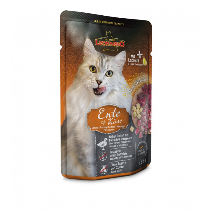 756442 - LEONARDO CAT ΠΑΠΙΑ & ΤΥΡΙ 85gr ΦΑΚΕΛΑΚΙ - Pet shop Petsite.gr - Leonardo