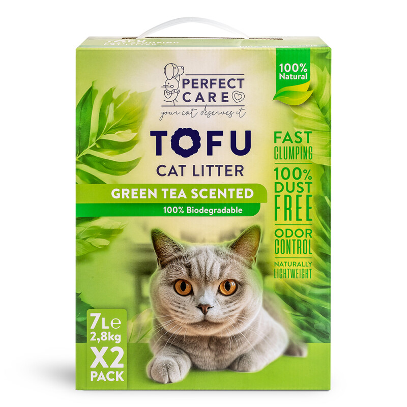 90570 - PERFECT CARE TOFU ΑΜΜΟΣ ΓΑΤΑΣ ΠΡΑΣΙΝΟ ΤΣΑΙ 14lt - Pet shop Tropikos on line - Perfect Care