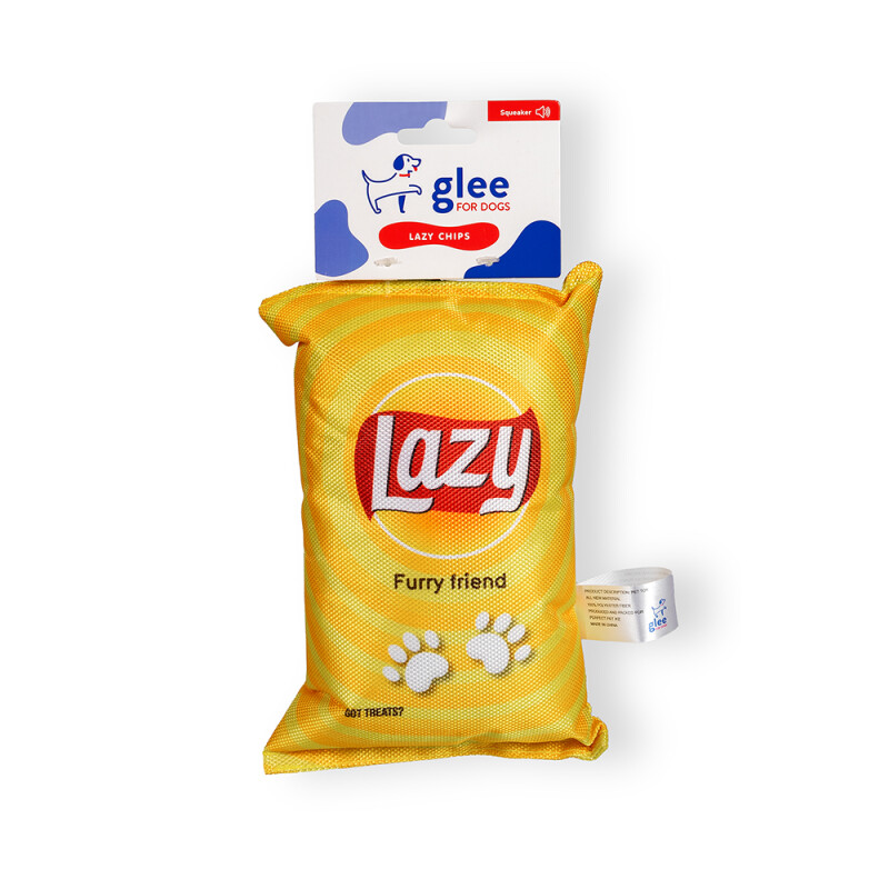91051 - DOG TOY LAZY CHIPS SQUEAKY 20*15cm GLEE - Pet shop Petsite.gr - Glee