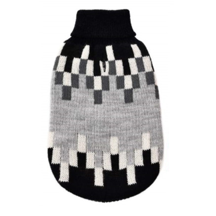 ΠΟΥΛΟΒΕΡ ΣΚΥΛΟΥ ΜΑΥΡΟ-ΑΣΠΡΟ-ΓΚΡΙ 50cm