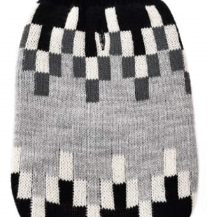 ΠΟΥΛΟΒΕΡ ΣΚΥΛΟΥ ΜΑΥΡΟ-ΑΣΠΡΟ-ΓΚΡΙ 30cm