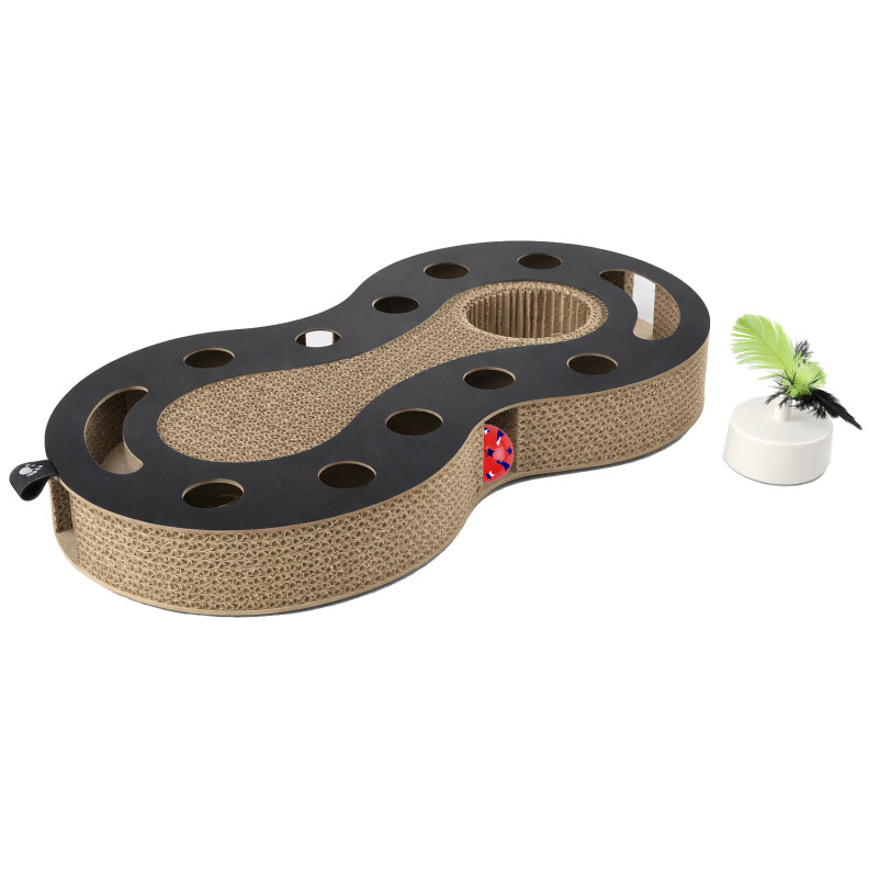 97044 - CAT SCRATCHER GREY WAVES 55*28.5*6cm PET CAMELOT - Pet shop Tropikos on line - Pet Camelot