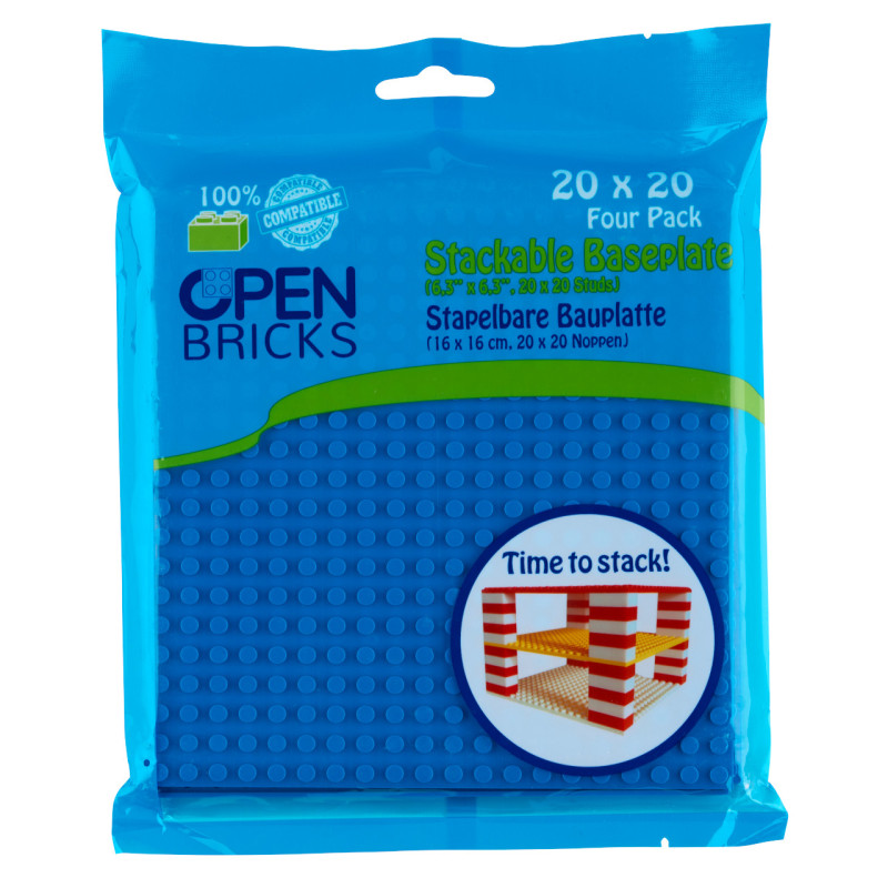 OB-P20BL4 - OPEN BRICKS® Βάση Κατασκευής Blue (4 τμχ) - Pet shop Petsite.gr - Open Brick Source
