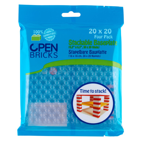 OPEN BRICKS® Διαφανής Βάση Κατασκευής (4 τμχ)