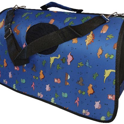 ΤΣΑΝΤΑ ΜΕΤΑΦΟΡΑΣ ΣΚΥΛΟΥ-ΓΑΤΑΣ ΜΠΛΕ ΜΕ ΔΕΙΝΟΣΑΥΡΑΚΙΑ MEDIUM 40*20*27cm