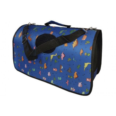 ΤΣΑΝΤΑ ΜΕΤΑΦΟΡΑΣ ΣΚΥΛΟΥ-ΓΑΤΑΣ ΜΠΛΕ ΜΕ ΔΕΙΝΟΣΑΥΡΑΚΙΑ SMALL 34*18*24cm