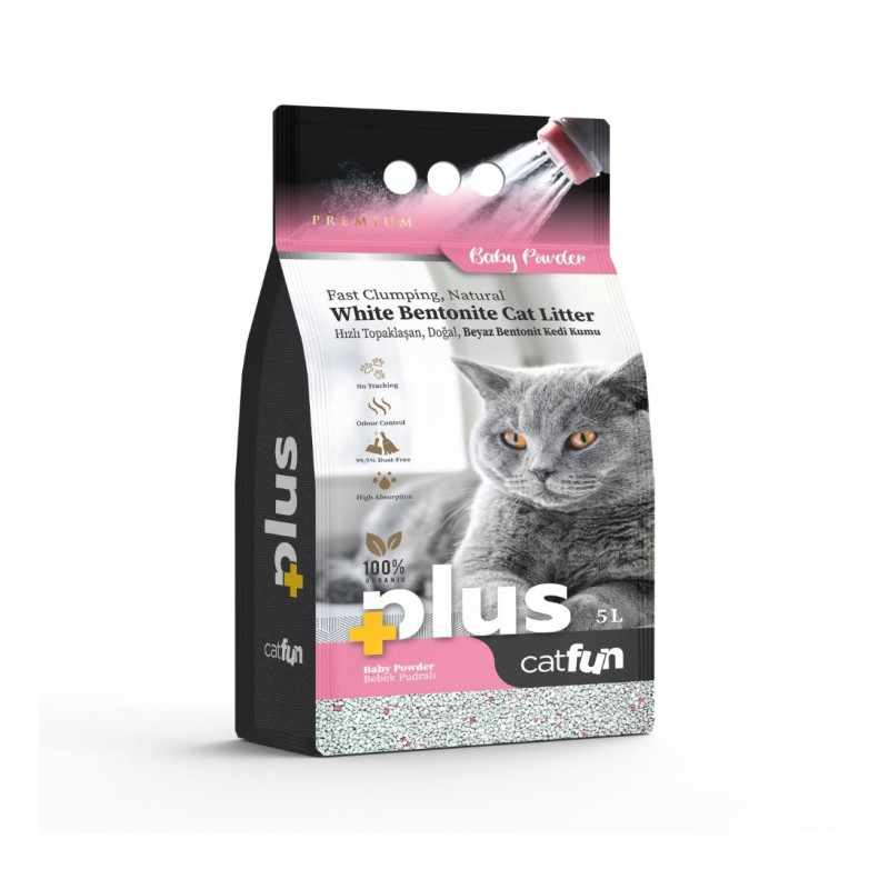 CF002 - CATFUN PLUS CAT LITTER BABY POWDER 5lt - Pet shop Tropikos on line - Petsan