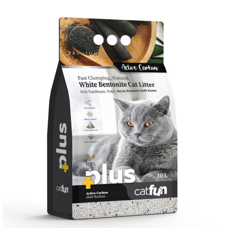 CF008 - CATFUN PLUS CAT LITTER ACTIVE CARBON 10lt - Pet shop Tropikos on line - Petsan