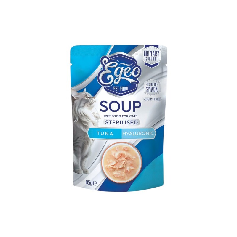 EG511 - EGEO CAT ΣΟΥΠΑ STERILIZED ΤΟΝΟΣ & Υαλουρονικό 85gr - Pet shop Petsite.gr - Egeo Pet Food