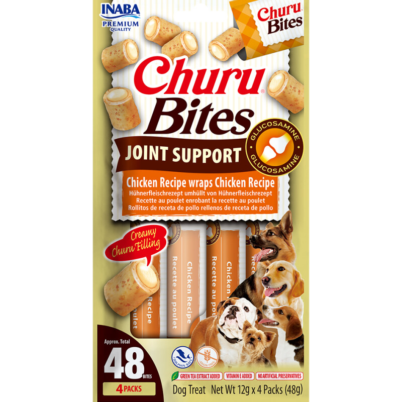 IND726 - CHURU DOG BITES JOINT SUPPORT WITH CHICKEN 48gr - Pet shop Tropikos on line - Churu