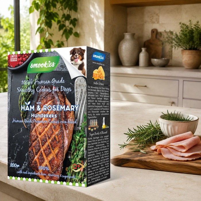 SM058 - SMOOKIES HAM & ROSEMARY 200gr ΜΠΙΣΚΟΤΑ ΣΚΥΛΟΥ - Pet shop Tropikos on line - Smookies